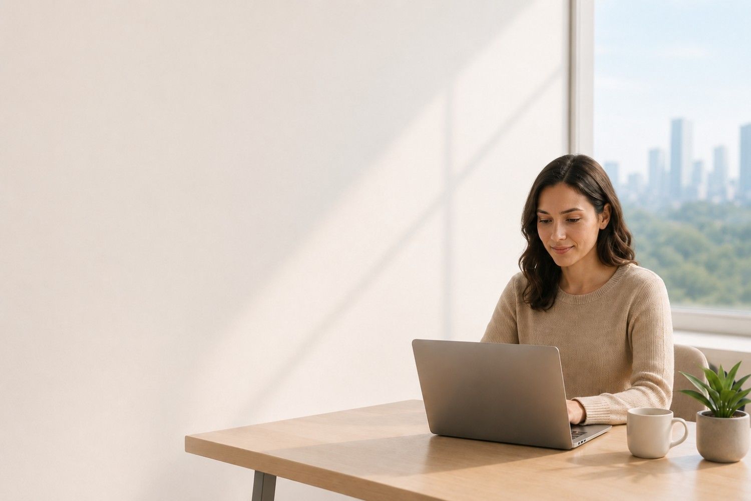 Professional working remotely with secure work from anywhere access
